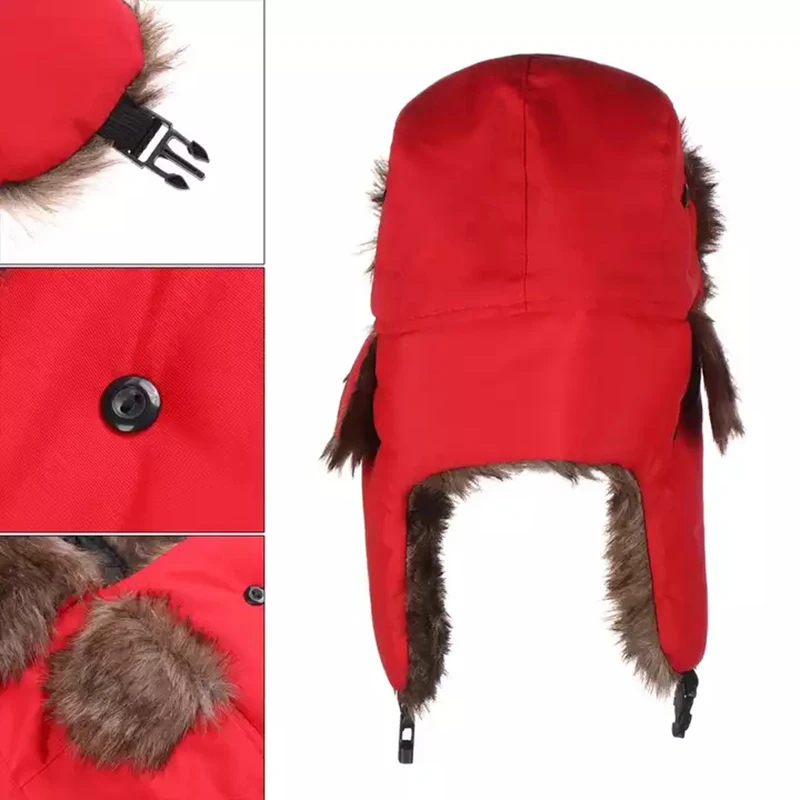 Russian Trapper Hat Cap With Soviet Badge Faux Furs Ushanka Flaps Hat Winter Water And Wind Proof Oudoor Use Guy My I4350434576