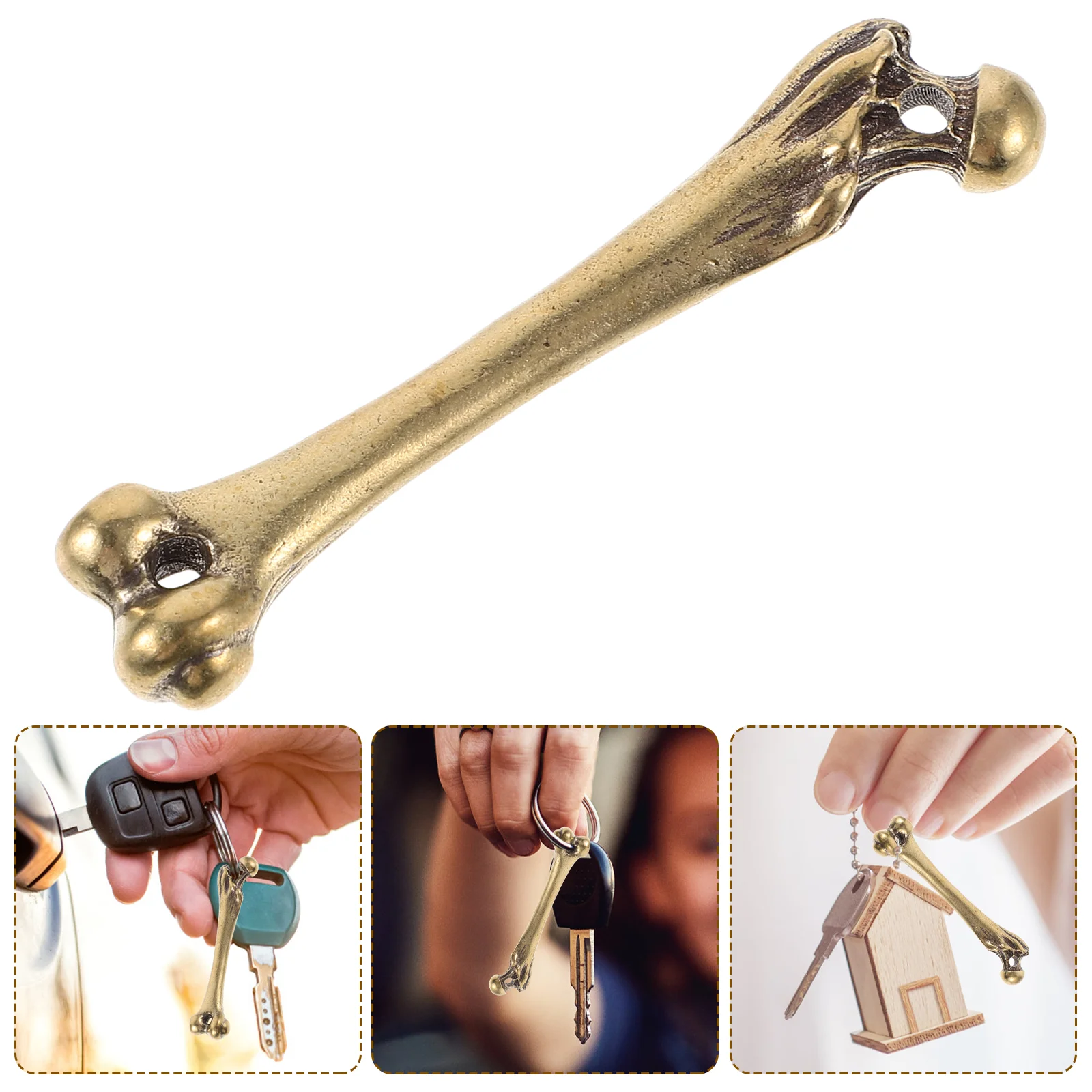 

Bed Room Decor Key Charm Brass Bone DIY Pendant Ornament Bedromroom Decorations Supply Keychain Coworker Gift
