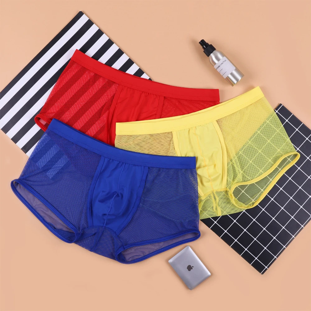 Mens Sexy Mesh Lace Transparent Sheer Bulge Pouch Boxer Briefs Underwear  From Quentinde, $10.15