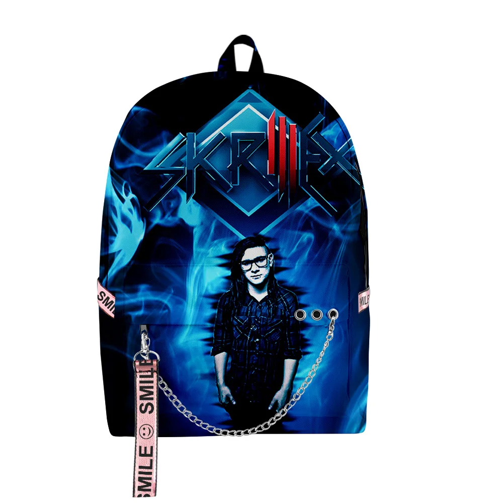 

Мультипликационная новинка, Классные Рюкзаки Skrillex DJ с 3D принтом, школьные рюкзаки унисекс из ткани Оксфорд, Водонепроницаемые многофункциональные дорожные рюкзаки для ноутбука