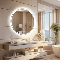 LUVODI Intelligent Illuminate Big Round Mirror for Bathroom Touch Screen Dimmable Anti-fog Bathroom LED Light Mirror - Image 3