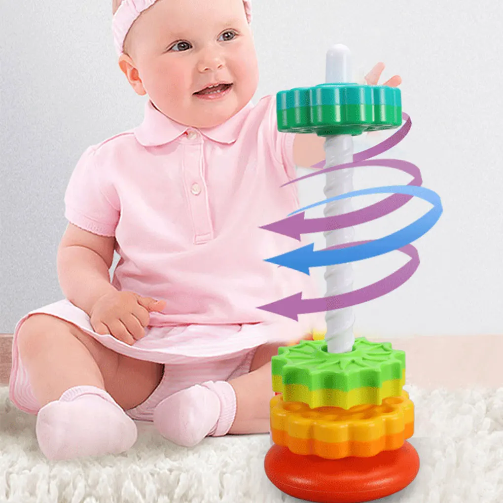 

Plastic Stackable Fun For Preschoolers Educational Tower Toy Kid-friendly Rotating Tower Toy