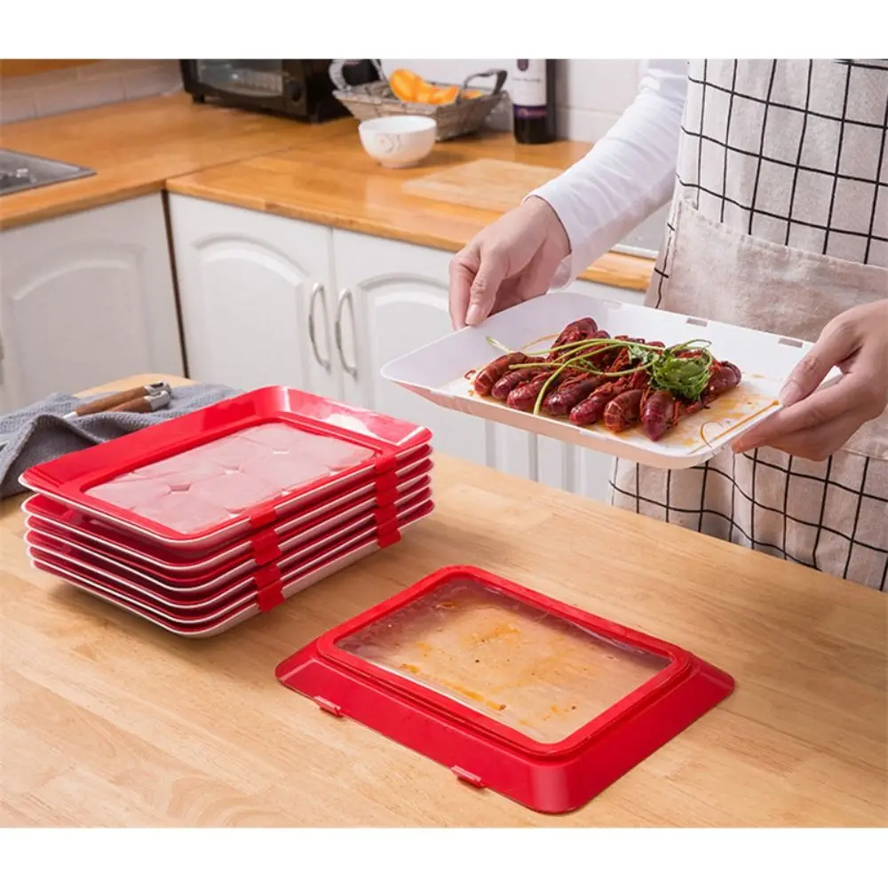 Creative Food Preservation Tray 30*21cm Reusable Fresh Storage Container Stackable BPA-free Plastic Meal Prep Containers 4