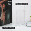 8pcs Acrylic Bookends Non-Skid Book End Clear Book Holder for School Library and Desktop Organizer Book Ends for Book Shelves 4
