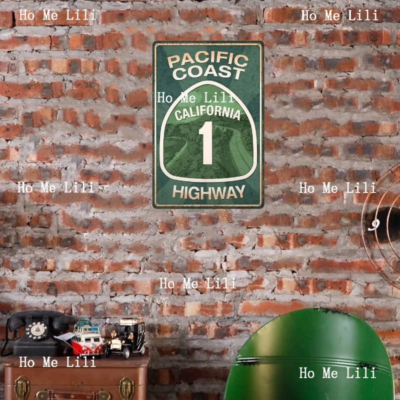Vintage Metal Tin Sign Pacific Coast Highway Signs California Decor Abbey Street Road Sign Surf Tin Signs Summer Travel Gift