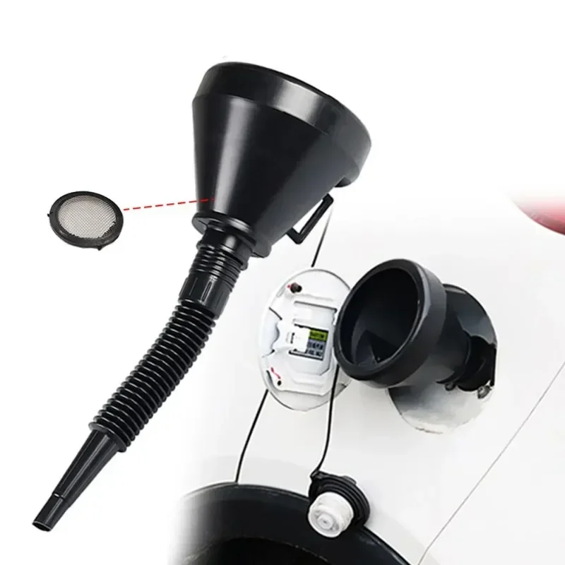 Oil Filter Funnel Car Repair Tool Oil Filling Equipment Filter Flexible Tube Safety Emergency Travel Car Accessorie 1PC