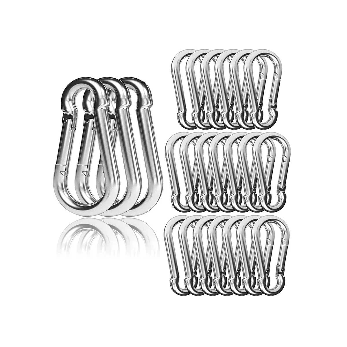 

30PCS 4Inch Heavy Duty Spring Snap Hook Carabiner, M10 3/8Inch Snap Spring Carabiner Clip for Swing Hammock Gym Outdoor