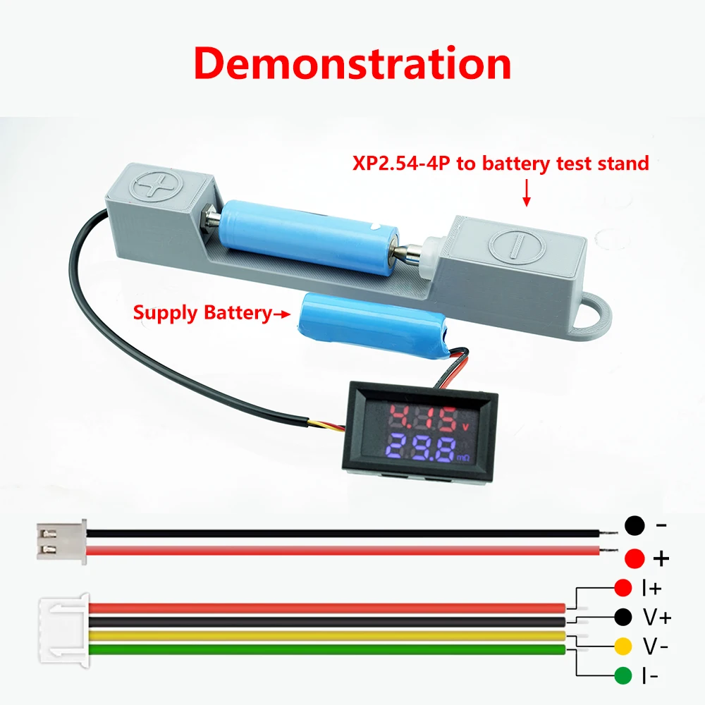 DC 4-12V VR452 내부 저항 테스터 0.56인치 듀얼 디스플레이 배터리 내부 저항 테스터 고정밀 전압계