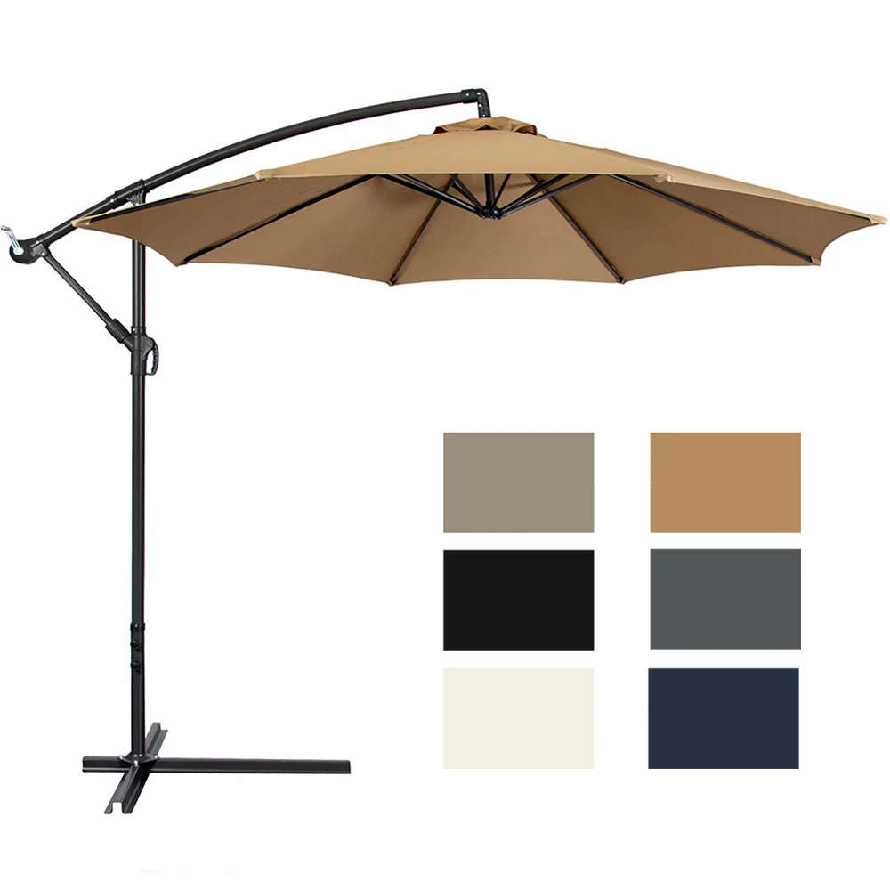 3m/9.8ft Patio Umbrella Replacement Canopy, Market Umbrella Top, Outdoor Canopy with 8 Ribs/6 Ribs-No Stand, sun umbrella
