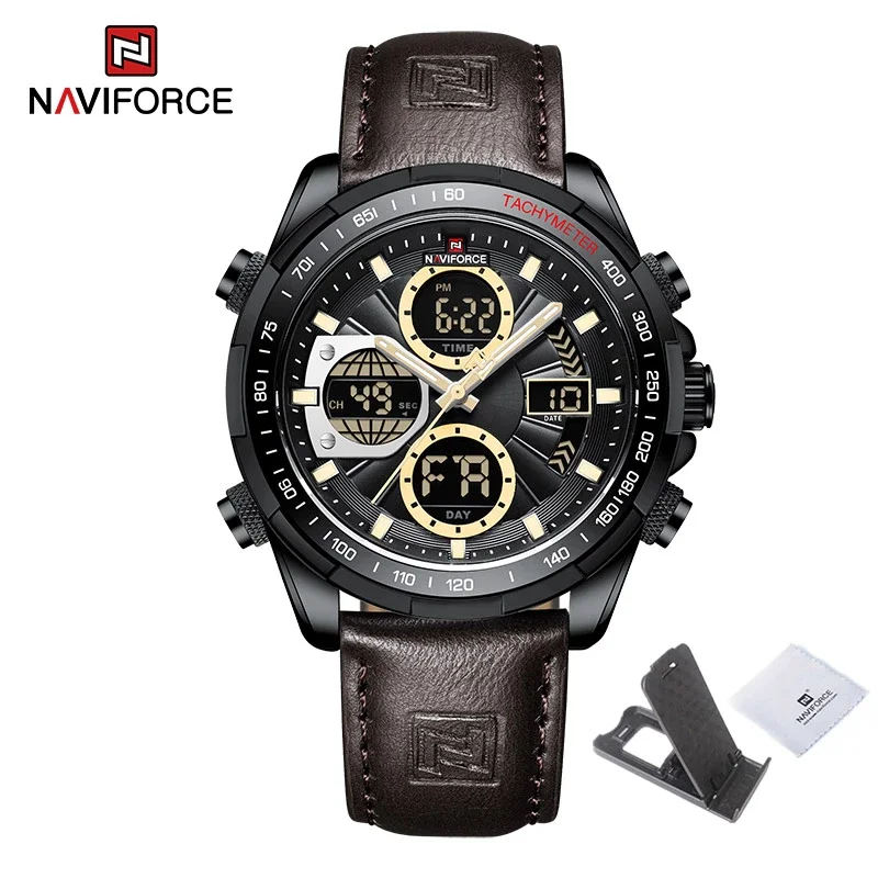 New NAVIFORCE Military Watches for Men Luxury Sport Chronograph Alarm WristWatch ​Waterproof Quartz Big Clock Digital Male Watch 