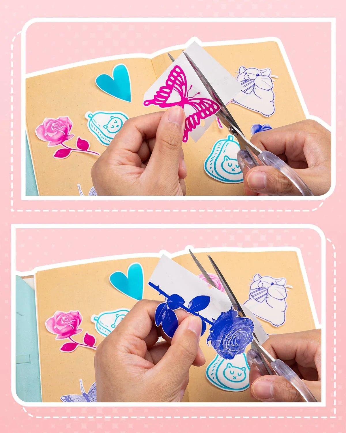 57 مللي متر ورق حراري شفاف ذاتي اللصق سماوي/وردي/أ...