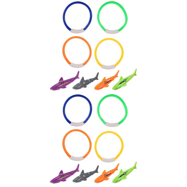 16 Pcs  Underwater Pool Diving Toys Diving Rings Toys Kids Water Pool Toys 1