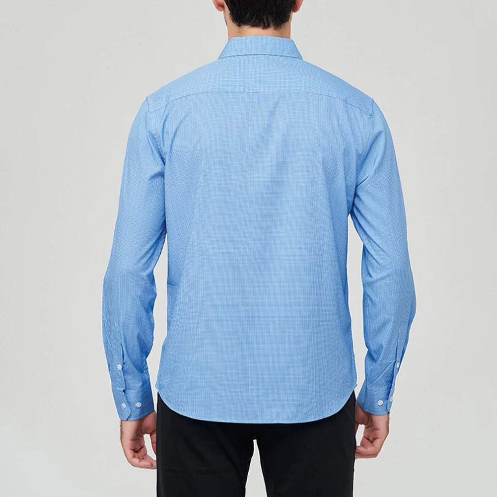 

Fall Spring Winter Mens Blouse Soft Solid Color Uniform Basic Breathable Business Casual Comfortable Long Sleeve