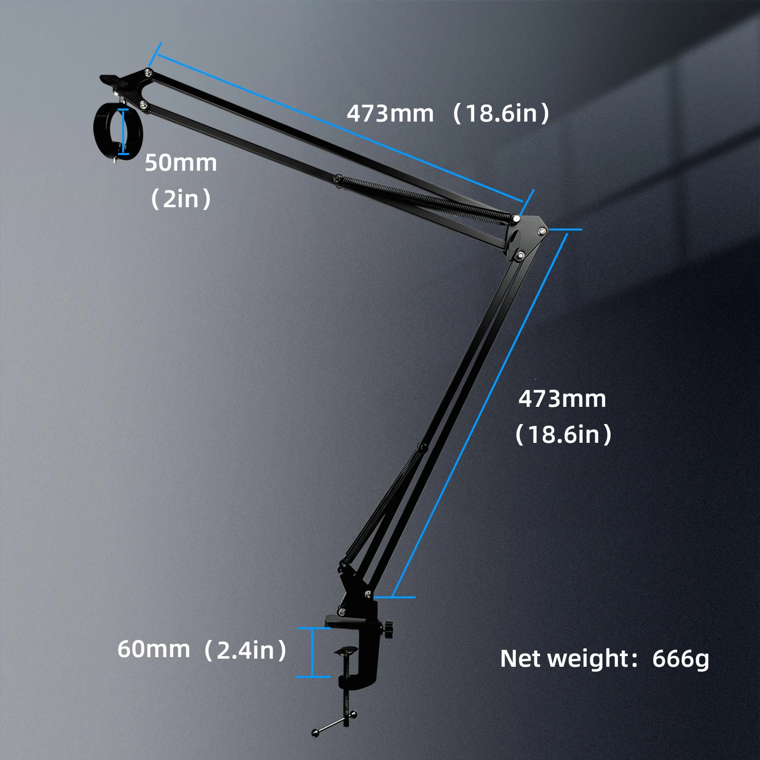 Video Microscope Stand Extendable Recording Microphone Holder Suspension Boom Scissor Arm Clip for Webcam