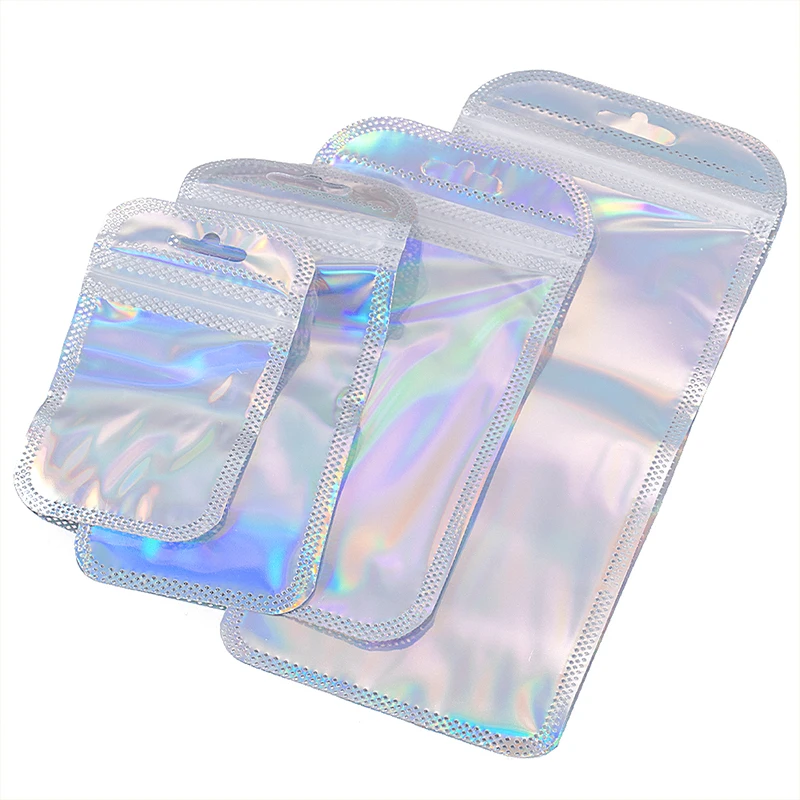 50pcs/lot Thick Laser packaging bag Flat Bath Salt Cosmetic Bag One ...