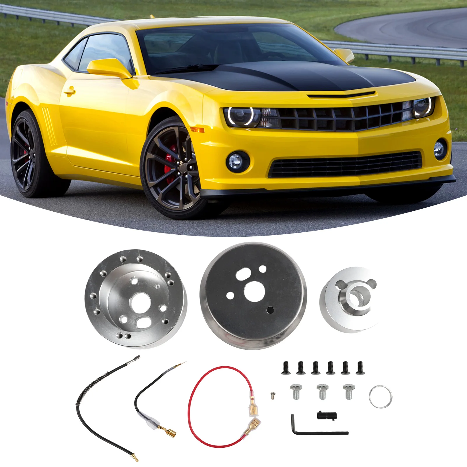 알루미늄 스티어링 휠 어댑터 키트 알루미늄 합금 광택 허브 어댑터 쉐보레용 수정 없이 직접 설치