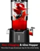 Clear Slow Masticating Juicer Machines, Cold Press Juicer with No-Prep 4.35" Feed Chute Fit Whole Fruits & Vegetables Juice 5