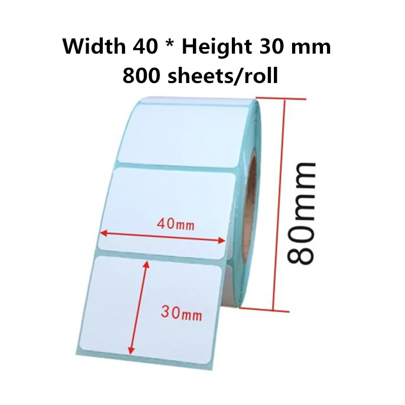 

Width 40 * Height 30mm Sticker Label Thermal Printer Barcode Self adhesive Paper Waterproof/Oil proof/Alcohol proof