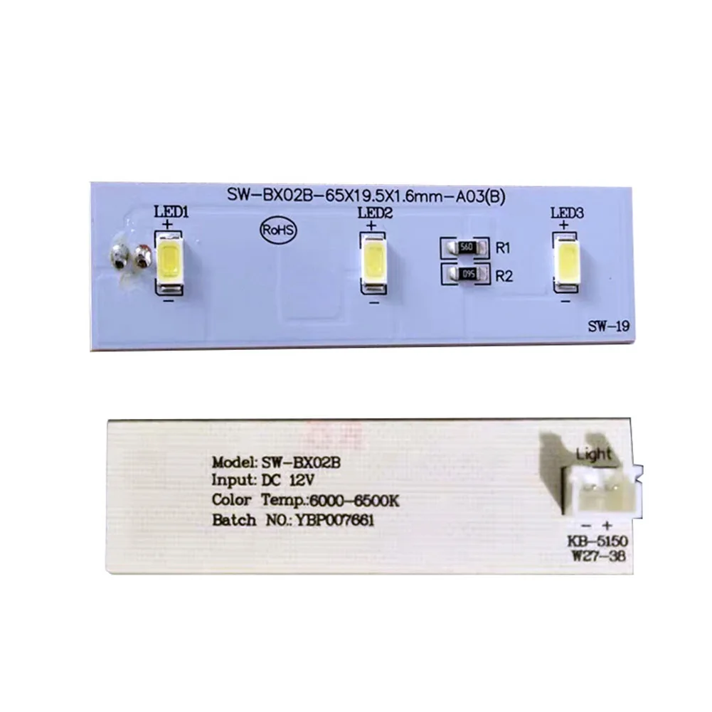 1/2pcs Home Appliances Strip Light Candy Fridge Light Assembly SW-BX02B / 49031078 Refrigerator Parts 12V DC Via 2 Pin Connector