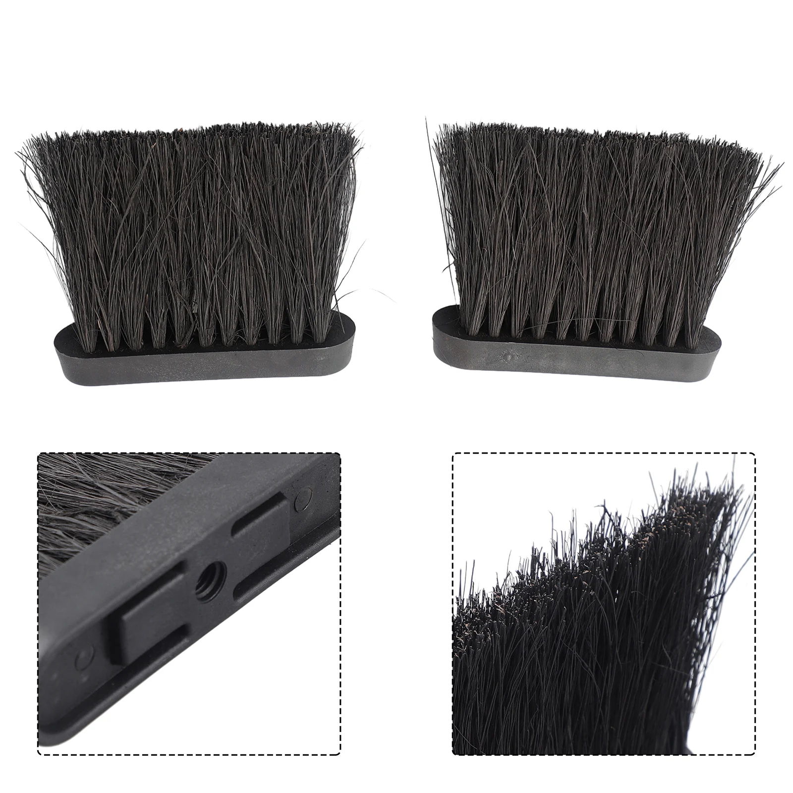 Hearth Brushes Fireplace Brush Black Spare Parts 2Pcs Accessories Companion Fire Tools Head Refill Replacement