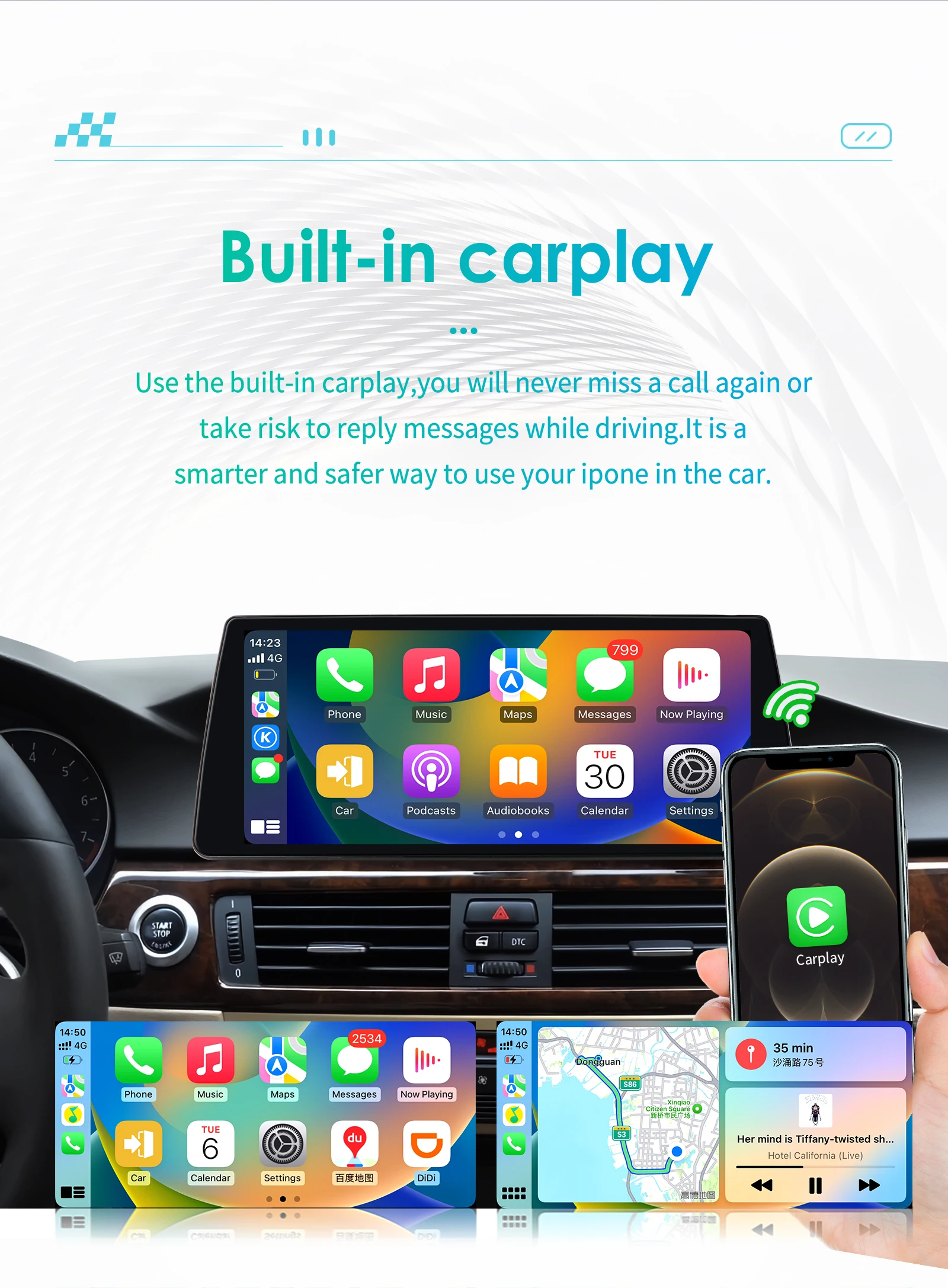 10,25 "Carplay Android 13 Auto Auto radio Für BMW 3er E90 E91 E92 E93 CCC CIC Multimedia Player 4G Autoradio 2din BT Bildschirm – Detail 11