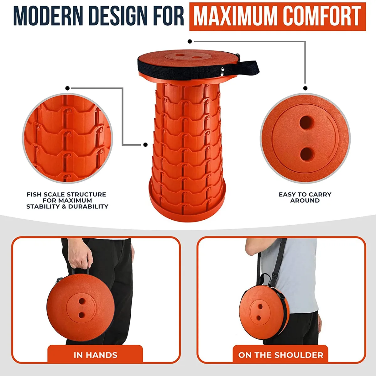 Portable Folding Camping Stools, Outdoor Telescopic Picnic Stools, Travel Foldable Stool for Camping Beach Fishing Hiking Garden folding stool