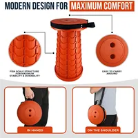 Portable Folding Camping Stools, Outdoor Telescopic Picnic Stools, Travel Foldable Stool for Camping Beach Fishing Hiking Garden 2