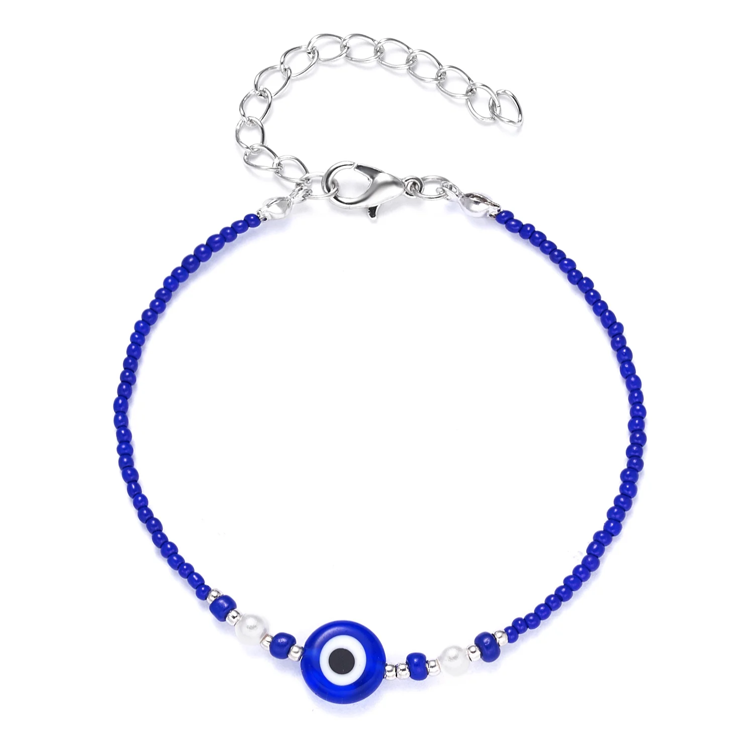Mode türkisch blau bösen Blick Armbänder für Frauen Männer böhmischen handgemachten Reis Perlenketten Armband Glück Schmuck Accessoires
