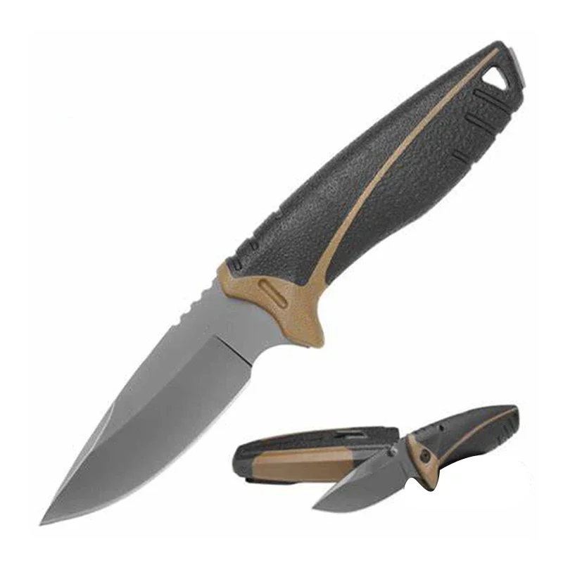 

Mengoing Small Pocket Multifunctional Outdoor Knife Self-Defense Camping Folding Blade Knives with Scabbard, Back Clip