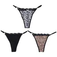 ChimLingeries léopard T-BACK loi taille nœud G-String string sous-vêtements coréens femmes culottes slips 1