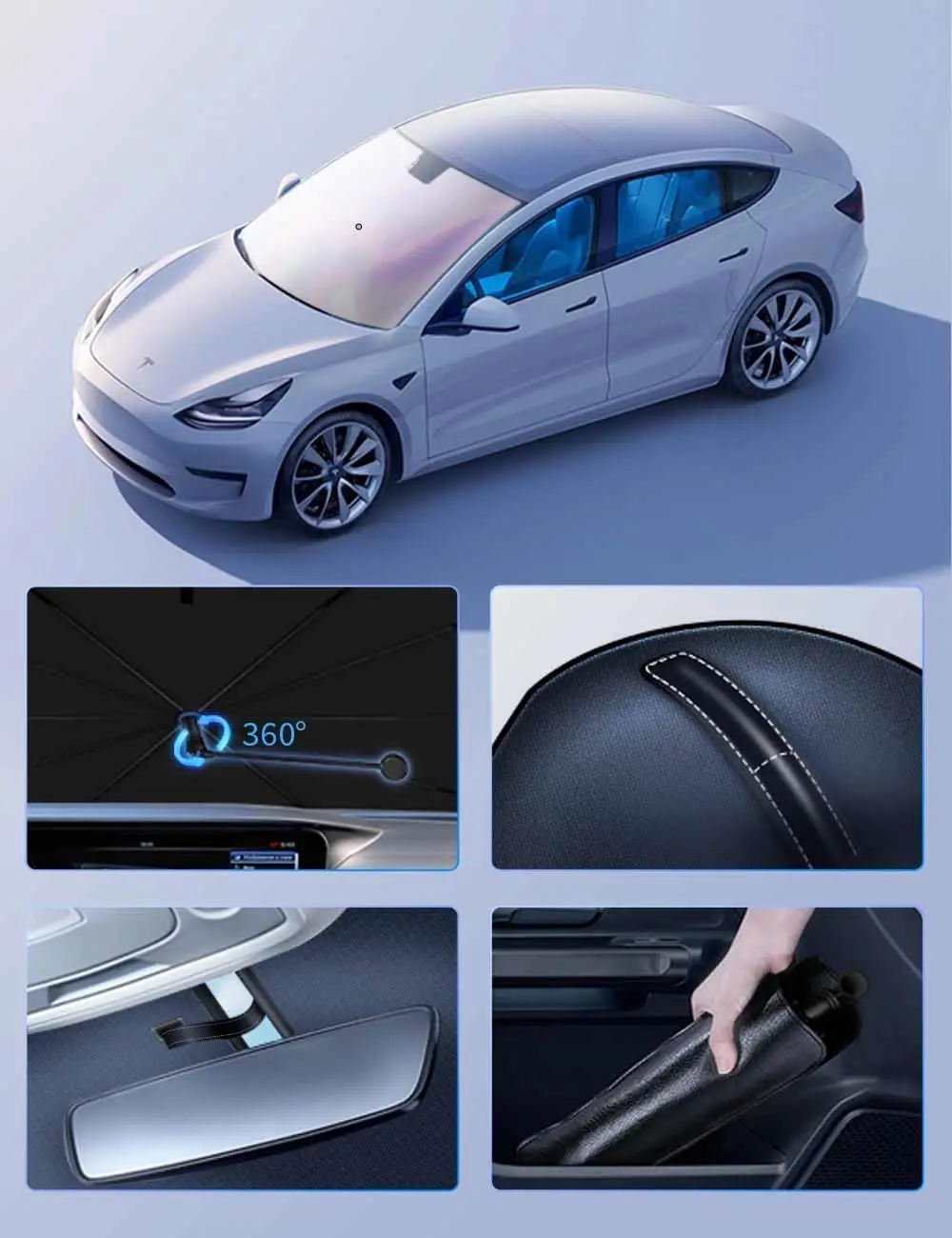 Umbrella Sunshade For Car Windshield Reflector Heat and UV Rays to Keep Vehicle Cool Foldable Car Umbrella Cover Fit for Front