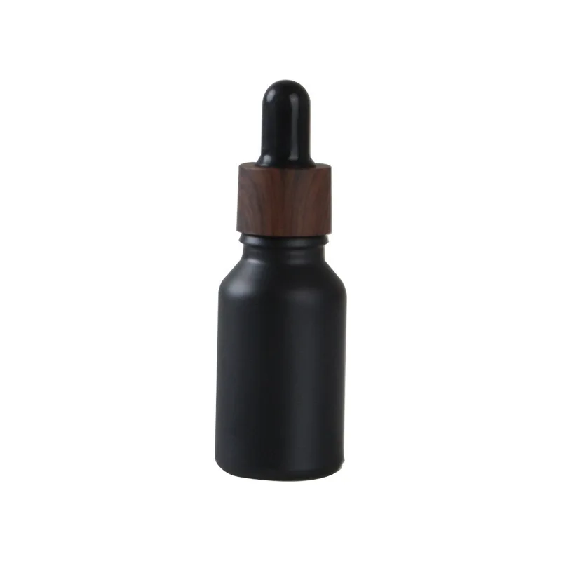 20/30X Frosted Black Bamboo Cap Glass Dropper Bottle Essential Oils 5ml-100ML Glass Dripper Portable Refillable Travel Bottle 4