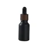 20/30X Frosted Black Bamboo Cap Glass Dropper Bottle Essential Oils 5ml-100ML Glass Dripper Portable Refillable Travel Bottle 4