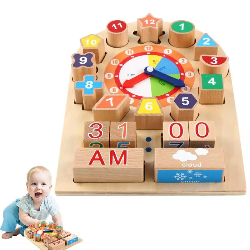 

Telling Time Teaching Clock Safe And Child-friendly Montessori Learning Clock Puzzle Solid And Durable Montessori Teaching Clock
