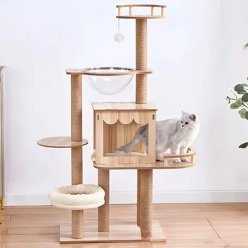 Cat Climbing Frame Strong Load-Bearing Capacity Large Outdoor Toy Cat Tree Tower Space Capsule Modern Scratching Post Climbing
