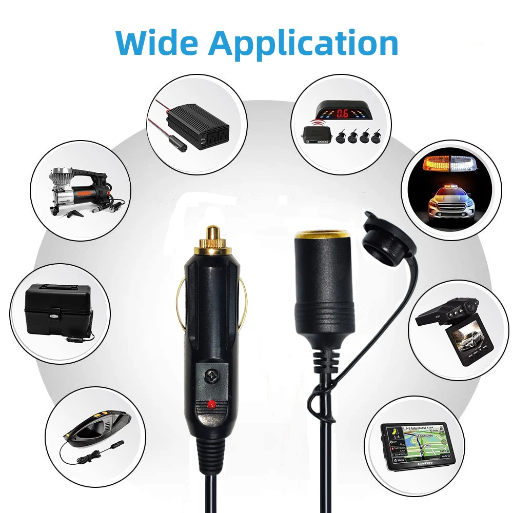   ͽټ ڵ, 6FT  ÷- , 12V ڵ  ̺, ð   ̺, 15A ǻ 