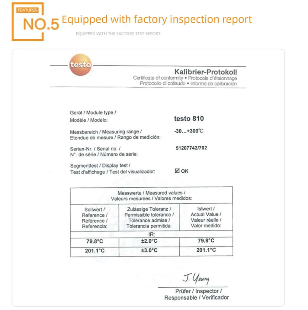 Testo 810 Portable Infrared Thermometer Non-Contact Infrared Thermometer NTC -30