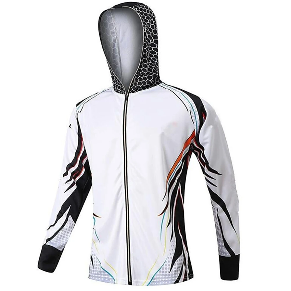 Quick Drying Sun Protection Fishing Shirts 2 Anti-UV Lightweight Fishing Jerseys Hoodies For Men