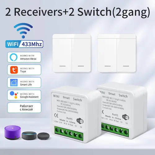 Tuya Smart WiFi Switch For Lighting RF 433MHz Wireless Switch Smart Life APP Voice Control Work With Alexa Google Home Alice - Image 16