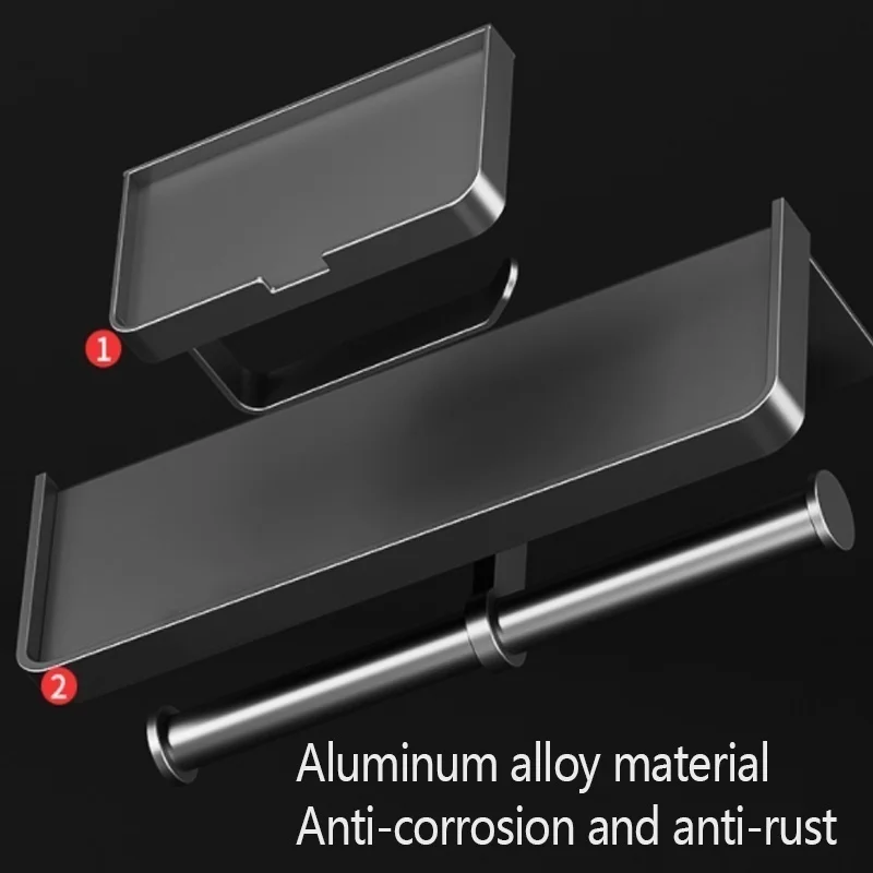 No-Drill Aluminum Toilet Paper Holder 2