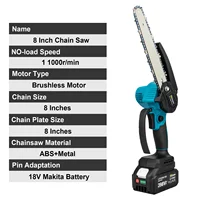 Gisam 8 Inch Brushless Electric Saw Cordless Chain Saw Handheld Garden Wood Logging Chainsaw Power Tools for Makita 18V Battery 2