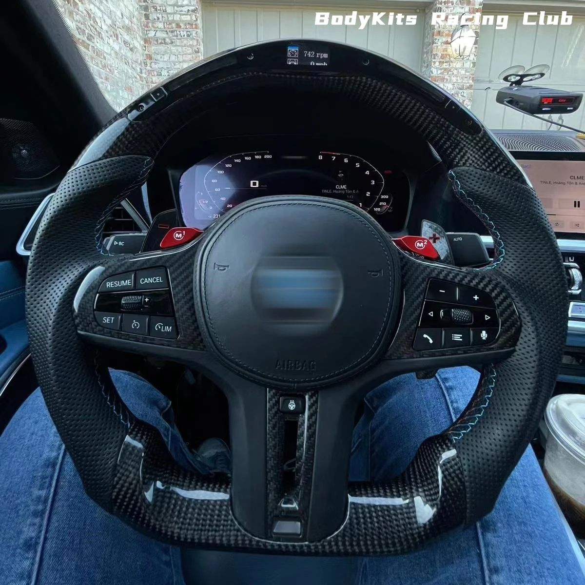 LED Shift Lights Carbon Fiber Steering Wheel For BMW M3 G80 M4 G82 M5 F90 M8 X3M X4M X5M X6M F97 F98 F95 F96 G20 G30 G22 G01 G02