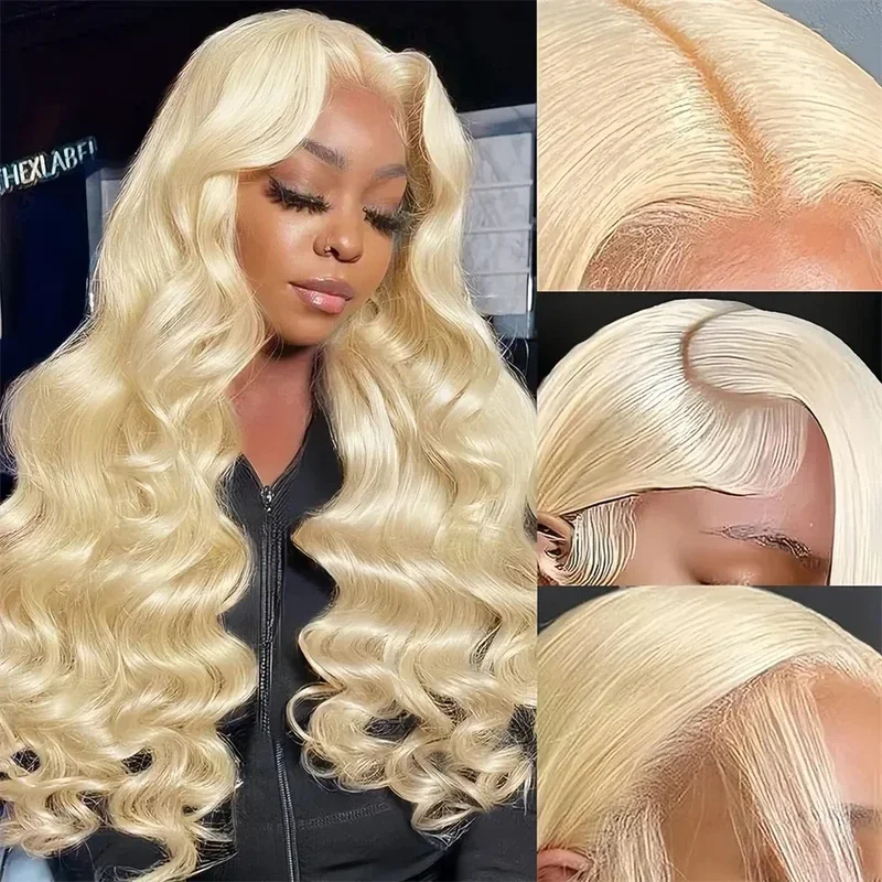 613 Hd Lace Frontal Wig 13x6 Body Wave Human Hair Wigs Brazilian 200 Density Pre Plucked Blonde transparent Lace Front Wig 30 In