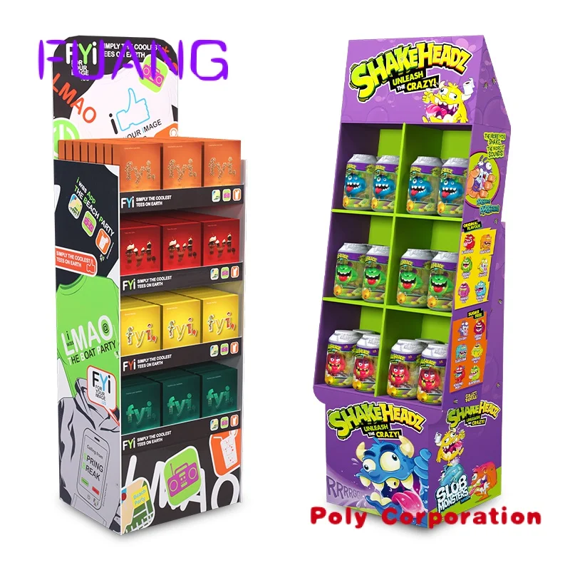 Cardboard Floor Shelf Product Shipper Floor Display Stand Cardboard Display