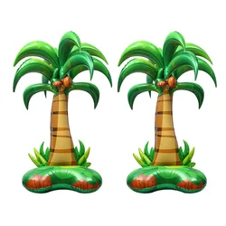 Hawaiian Coconut Tree Balloons Tropical Hawaii Party Flower Balloon Summer Parti Balons Happy Aloha Coconut Tree Ballon
