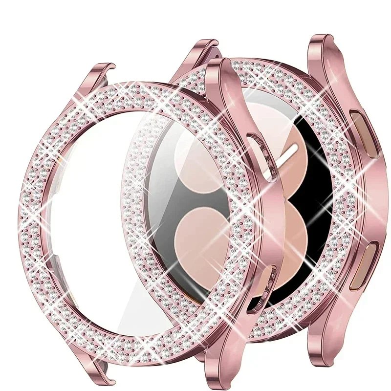 Sparkling Diamond Bumper Bling Watch Case Cover - Fashionable Two-Row Design