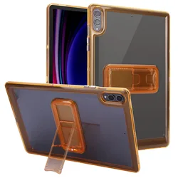 Icy Colors Acrylic TPU Shockproof Protective Tablet Case with Adjustable Kickstand - Tab S10 Plus 12.4 (Orange)