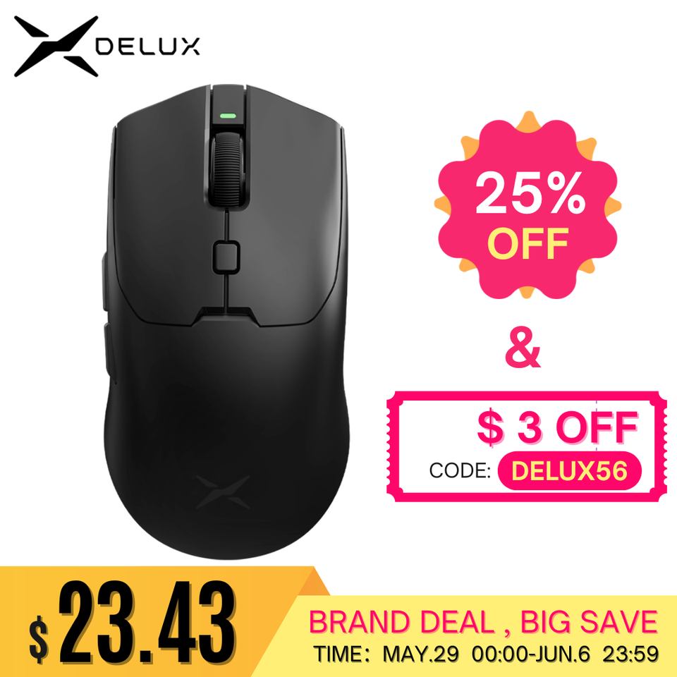 Delux M700Ultra 8K Wireless Gaming Mouse PAW3950 30000DPI 59g Lightweight 8KHz Polling Rate TTC Gold Encoder for PC Laptop Gamer