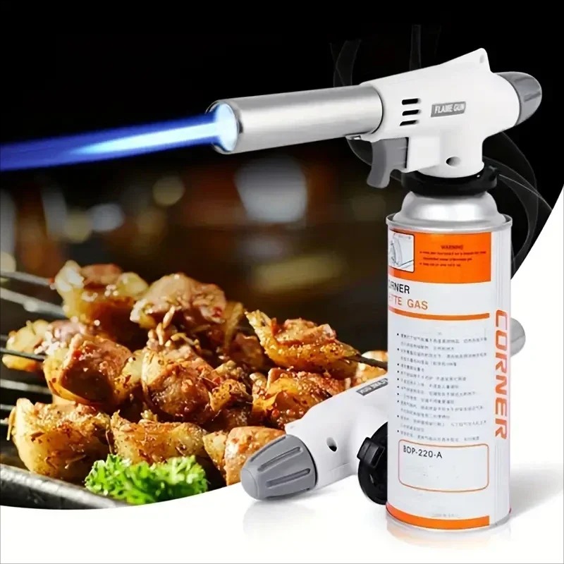 Flame Gun Torch Cooking Autolgnition Butane Gas Welding-Burner Welding Gas Burner Flame Gas Torch Blow for BBQ Camping Cookin