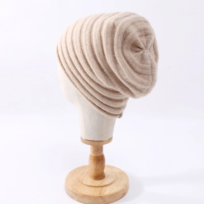 

Pure wool hat for both men and women, soft and skin friendly fashion cashmere knitted hat with curled edges and baby wool hat